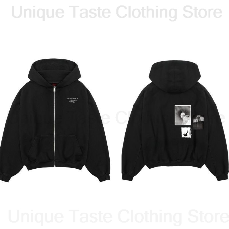 Women'S Fashion Zip Up Hoodies - Jackson Wang MAGICMAN 2, gleicher Reißverschluss,