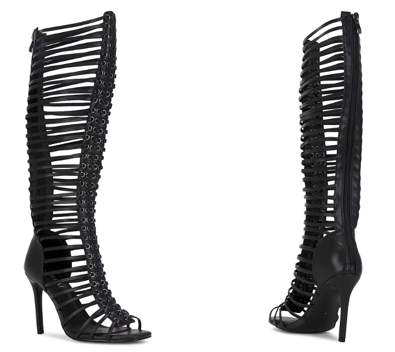 Women'S Fashion Boots - Damen Schwarze Riemchen-Stiefeletten mit Stilettoabsatz 2026
