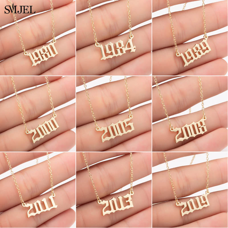 Women'S Fashion Show 2022 - Smjel personalisieren Jahr Nummer Halsketten für