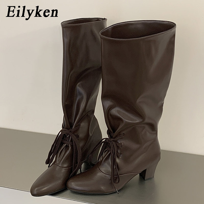 Winter Fashion Women Boots - Eilyken Wintermode Schnürstiefel für Damen, kniehoch,