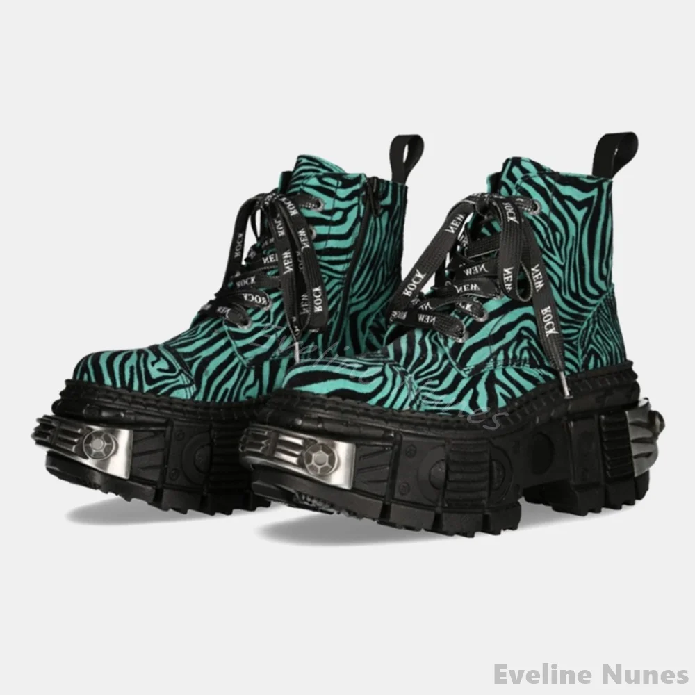 Winter Fashion Women Boots - Retro Kontrast Farbe Leopard Print Punk