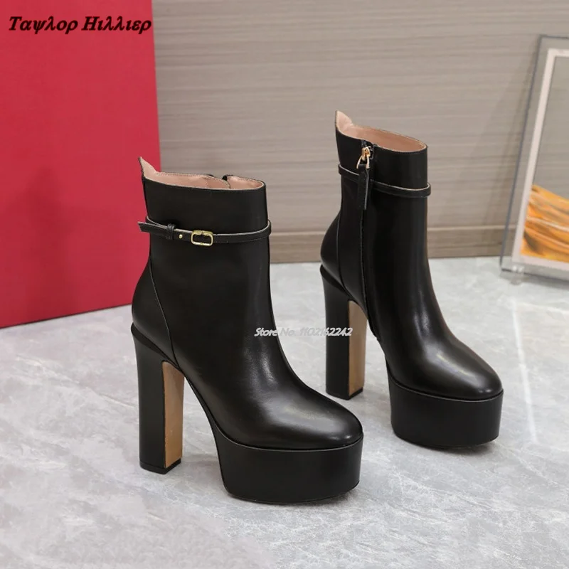 Women'S Fashion Rain Boots - Herbst Wasserdichte Plattform Nude Stiefel Luxus