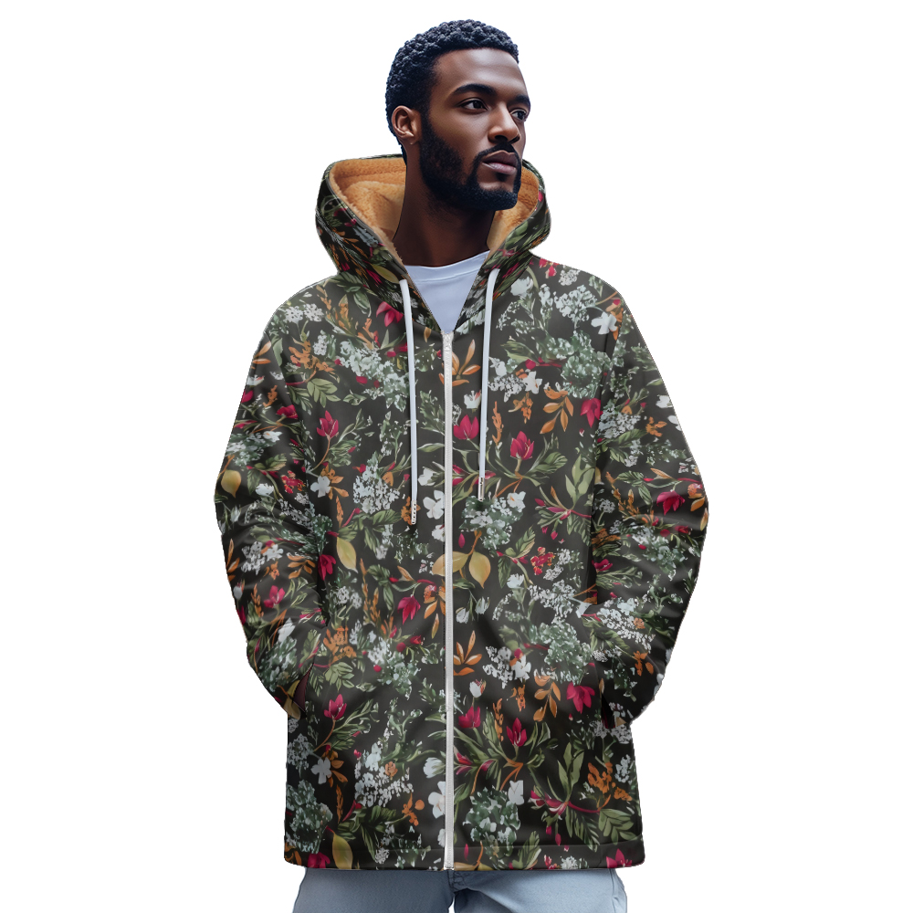 Women'S Fashion Zip Up Hoodies - Luxus Blume 3D Gedruckt Muster Zip