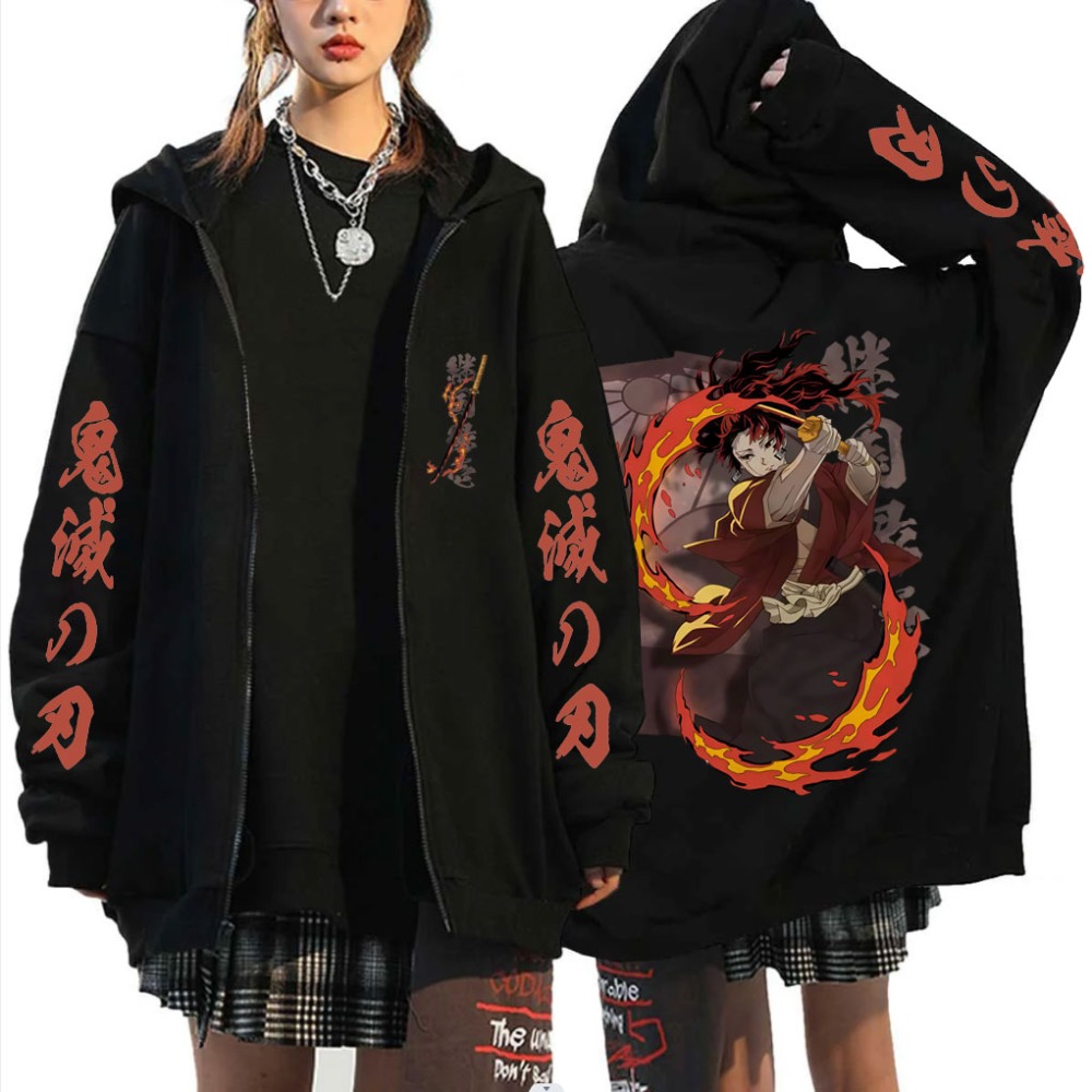 Women'S Fashion Zip Up Hoodies - Neue Demon Slayer Tsugikuni Yoriichi Merch