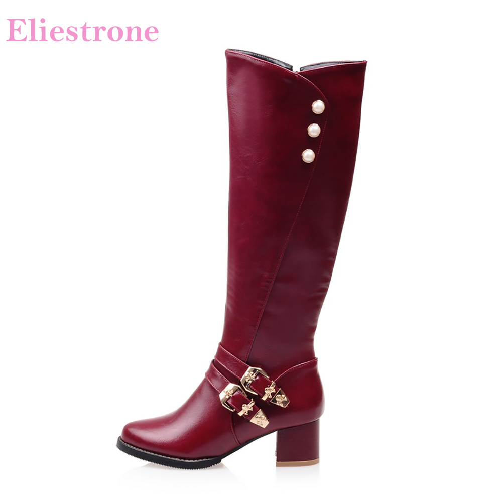 Winter Fashion Women Boots - Brandneue Mode rot schwarz Frauen kniehohe
