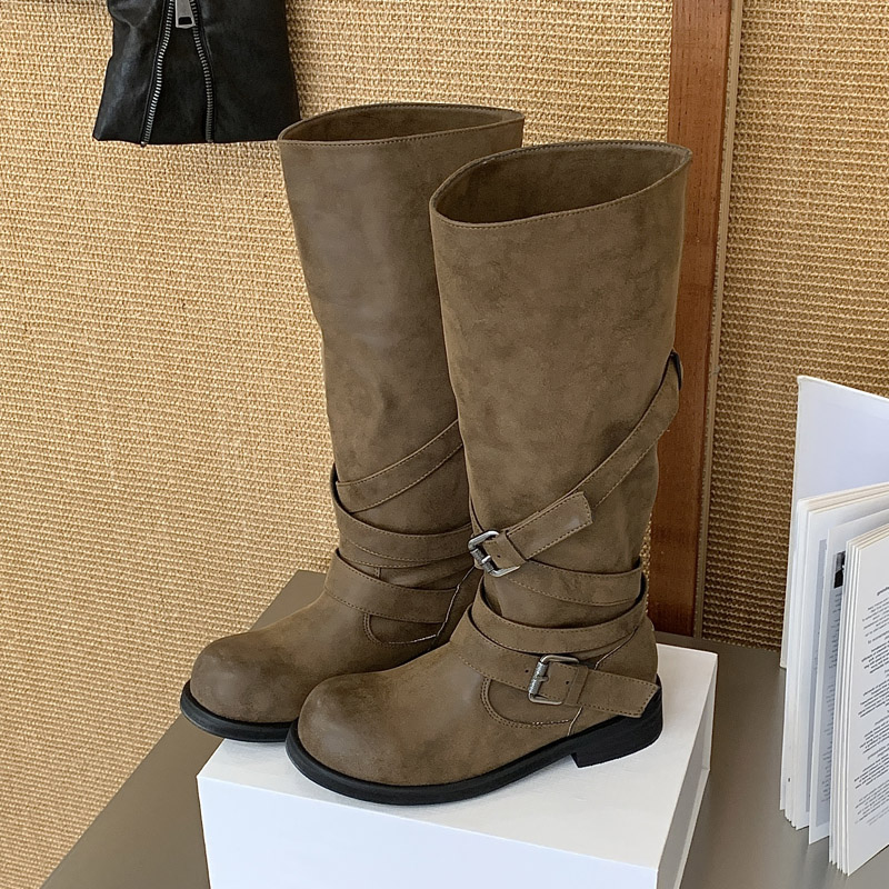 Winter Fashion Women Boots - Eilyken Neues Design Gürtelschnalle Farbverlauf Damen
