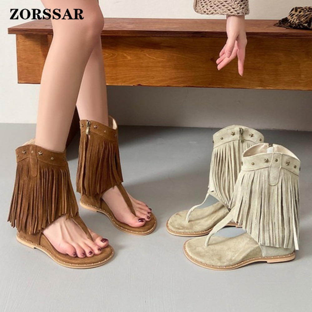 Damen-Sandalen mit Fransen und – Women'S Fashion Boots Bewertung und Preis