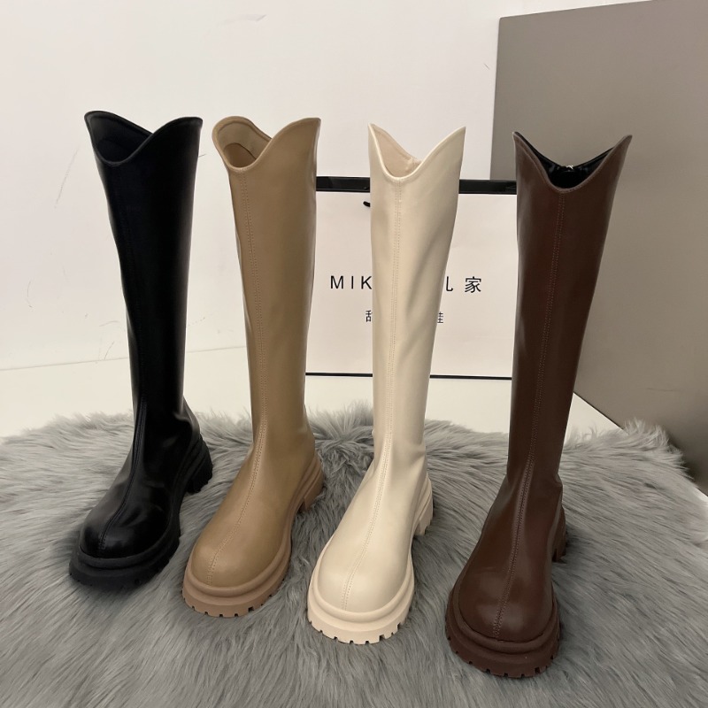 Retro Einfarbige Stiefel Damen – Winter Fashion Women Boots Bewertung und Preis