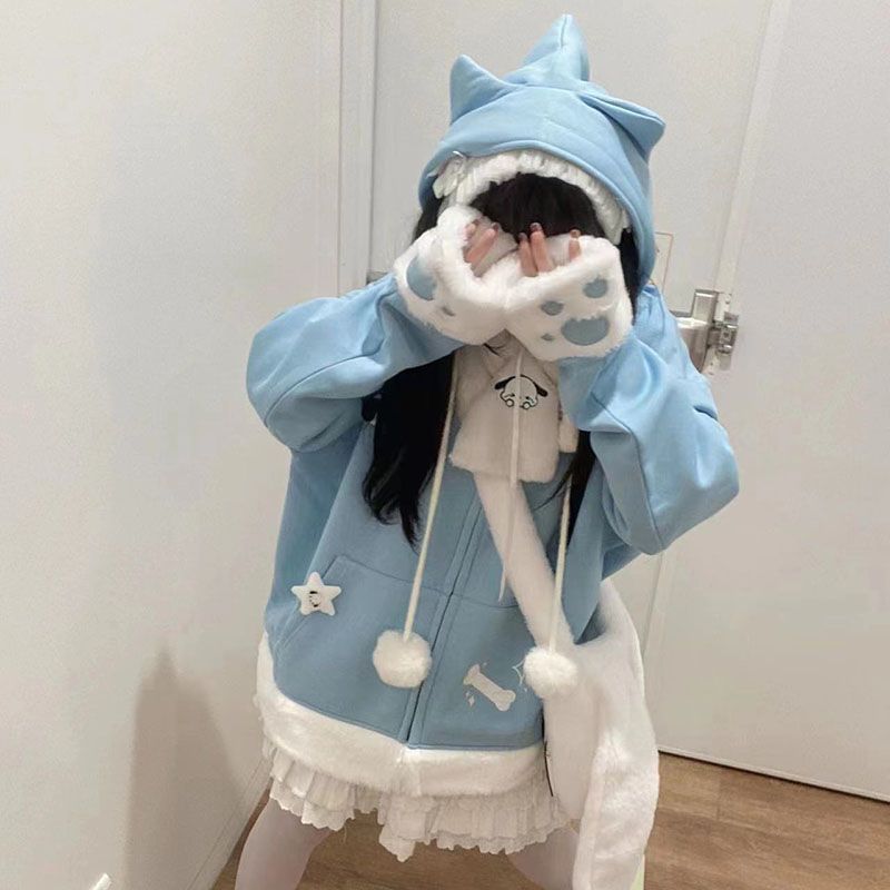 Japanische süße Anime Stickere – Women'S Fashion Zip Up Hoodies Bewertung und Preis