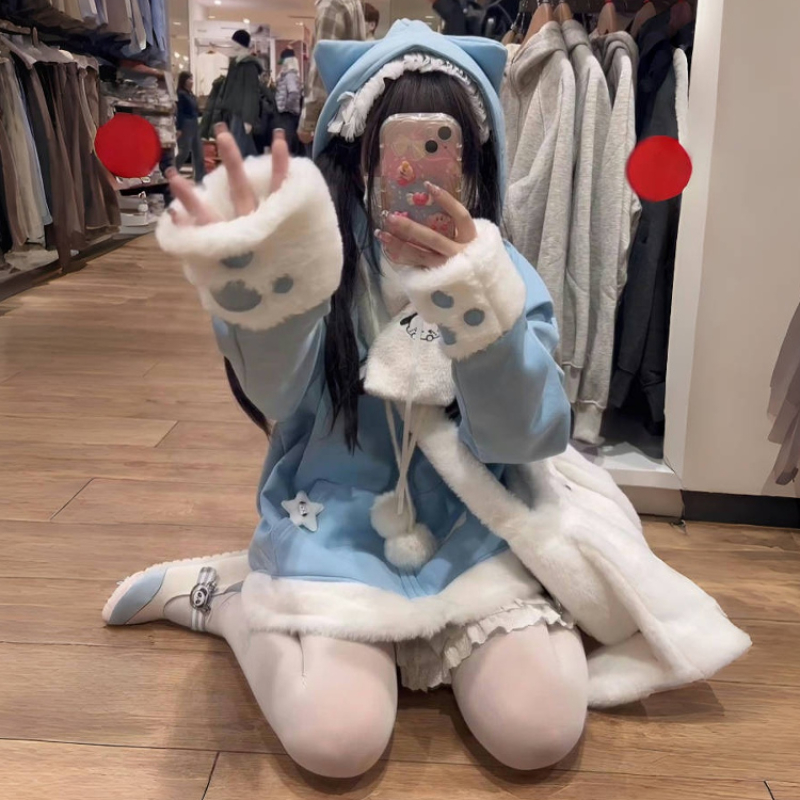 Japanische süße Anime Stickere – Women'S Fashion Zip Up Hoodies Bewertung und Preis
