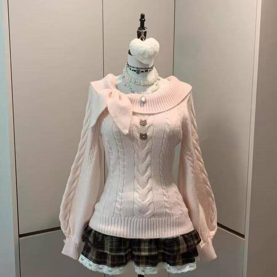 Kawaii Japanischer Stil 2-Teil – Women'S Fashion Knitwear Bewertung und Preis