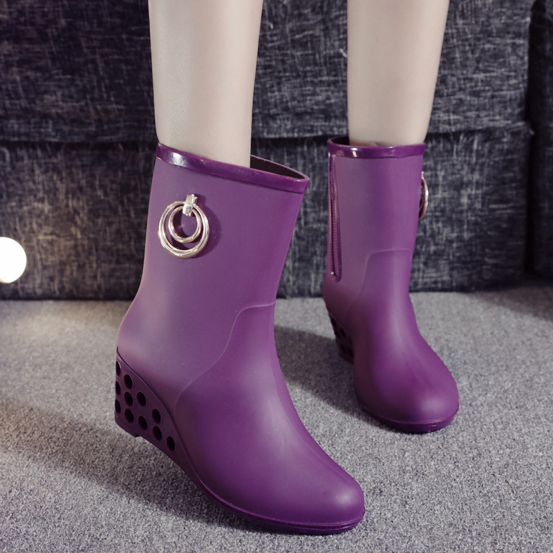 Koreanischen Stil Keile Mitte  – Women'S Fashion Rain Boots Bewertung und Preis
