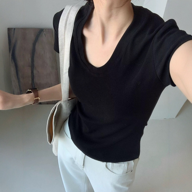 U-Ausschnitt Schulterfreies Ku – Women Fashion Blouse Bewertung und Preis