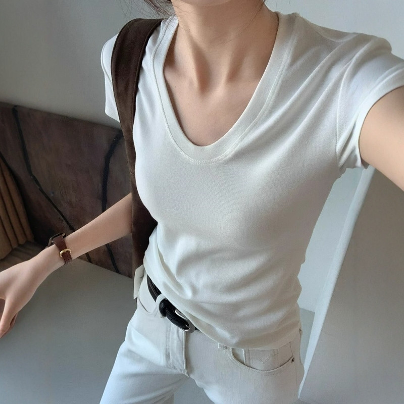 U-Ausschnitt Schulterfreies Ku – Women Fashion Blouse Bewertung und Preis