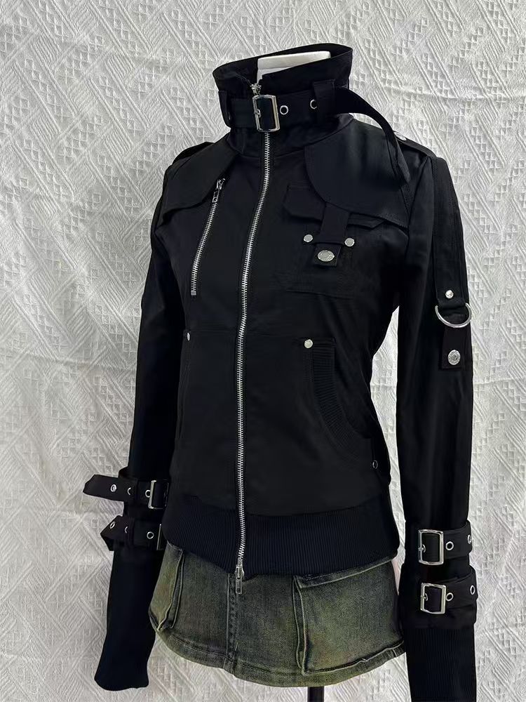 Y2K Gothic Schwarzer Slim-Fit  – Women'S Fashion Zip Up Hoodies Bewertung und Preis