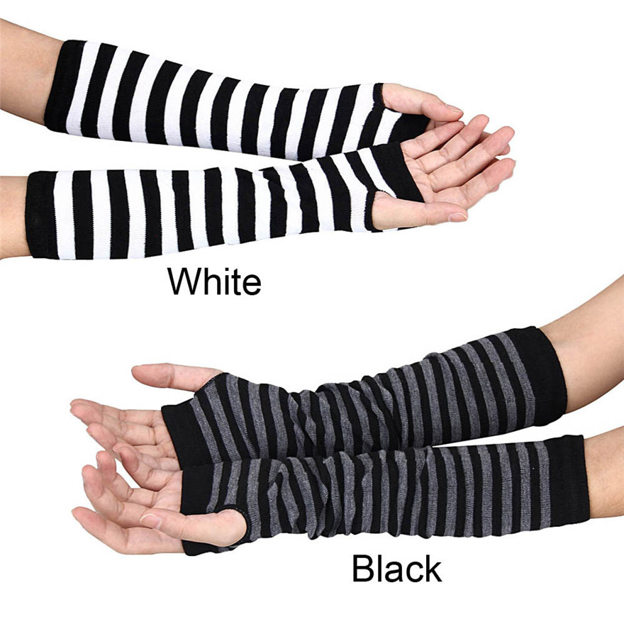 Frauen Langarm Gothic Gestreif – Women Fashion Gloves Bewertung und Preis