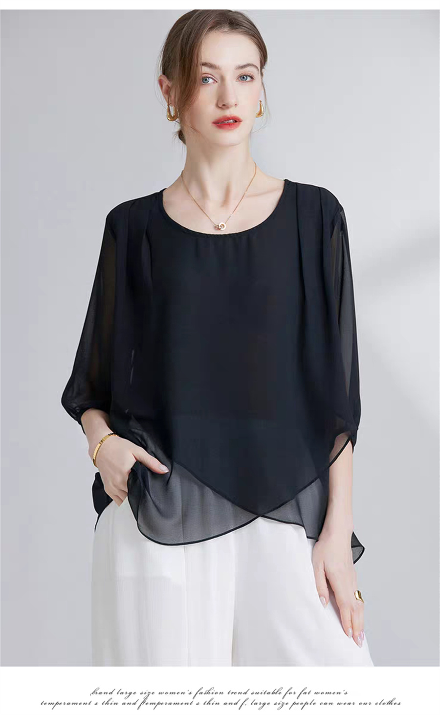 Koreanischer Stil Chiffon Über – Women Fashion Blouse Bewertung und Preis
