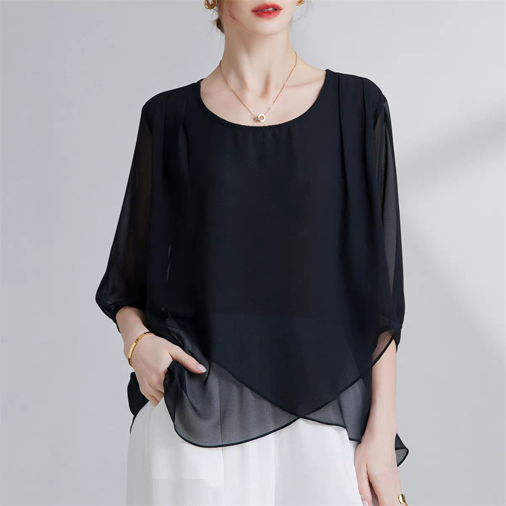 Koreanischer Stil Chiffon Über – Women Fashion Blouse Bewertung und Preis