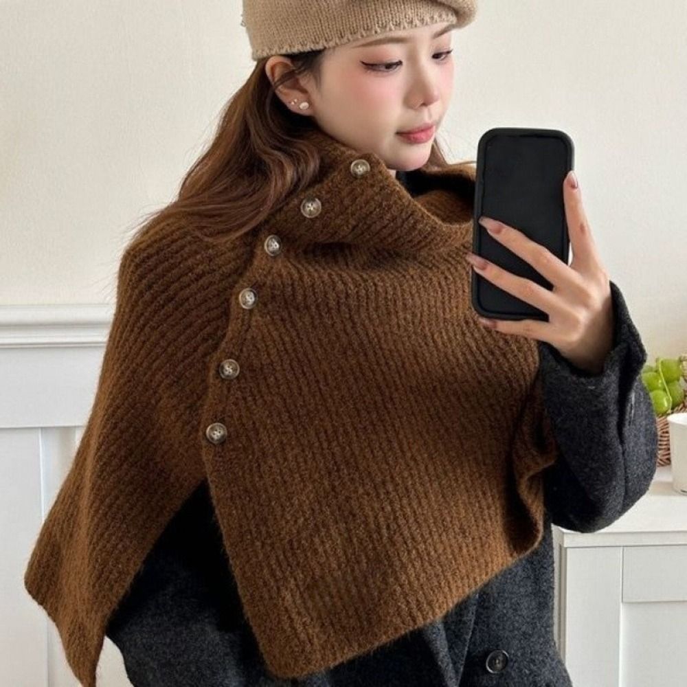 Klassischer Knopf-Strickschal, – Women'S Fashion Knitwear Bewertung und Preis